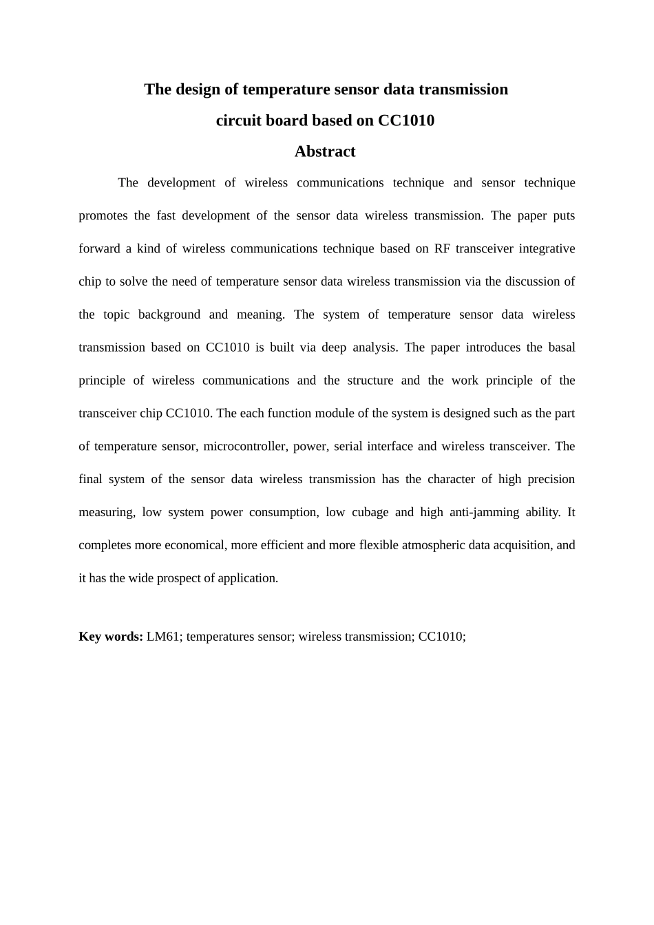 基于CC1010的温度传感器数据传送板设计_第3页