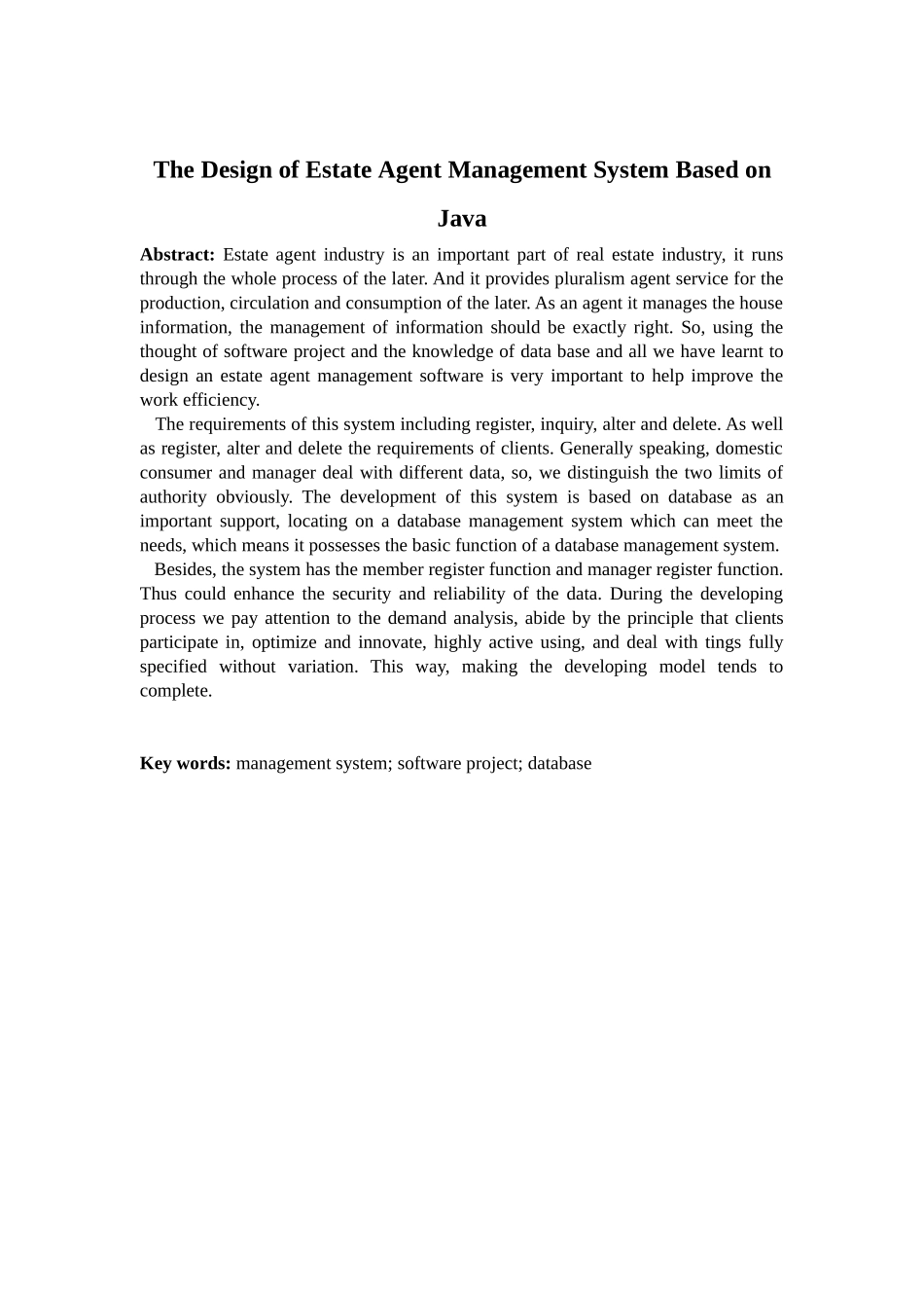 基于java的房产中介管理系统的设计毕业论文_第3页