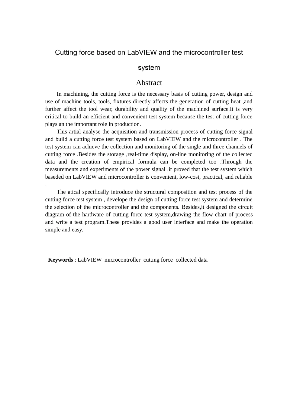 基于LabVIEW和单片机的切削力测试系统设计_第3页