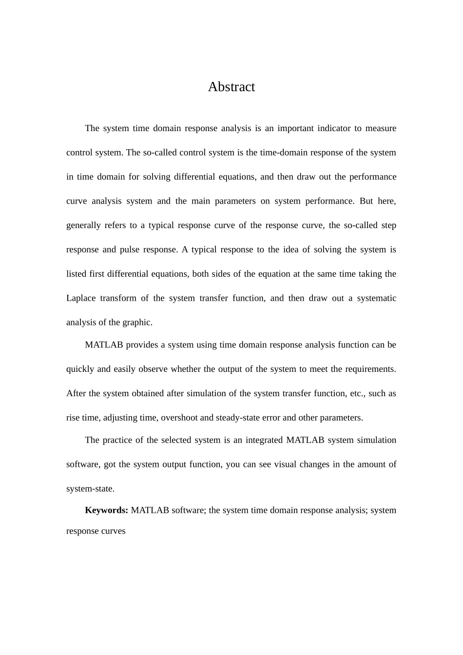 基于matlab的系统的时域响应分析—-毕业论文设计_第2页