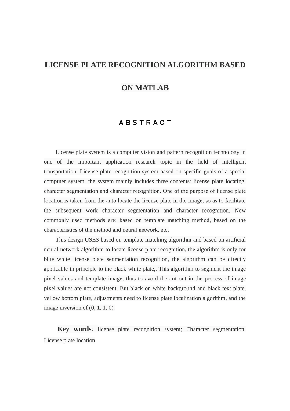 基于matlab的车牌识别算法论文大学毕设论文_第2页