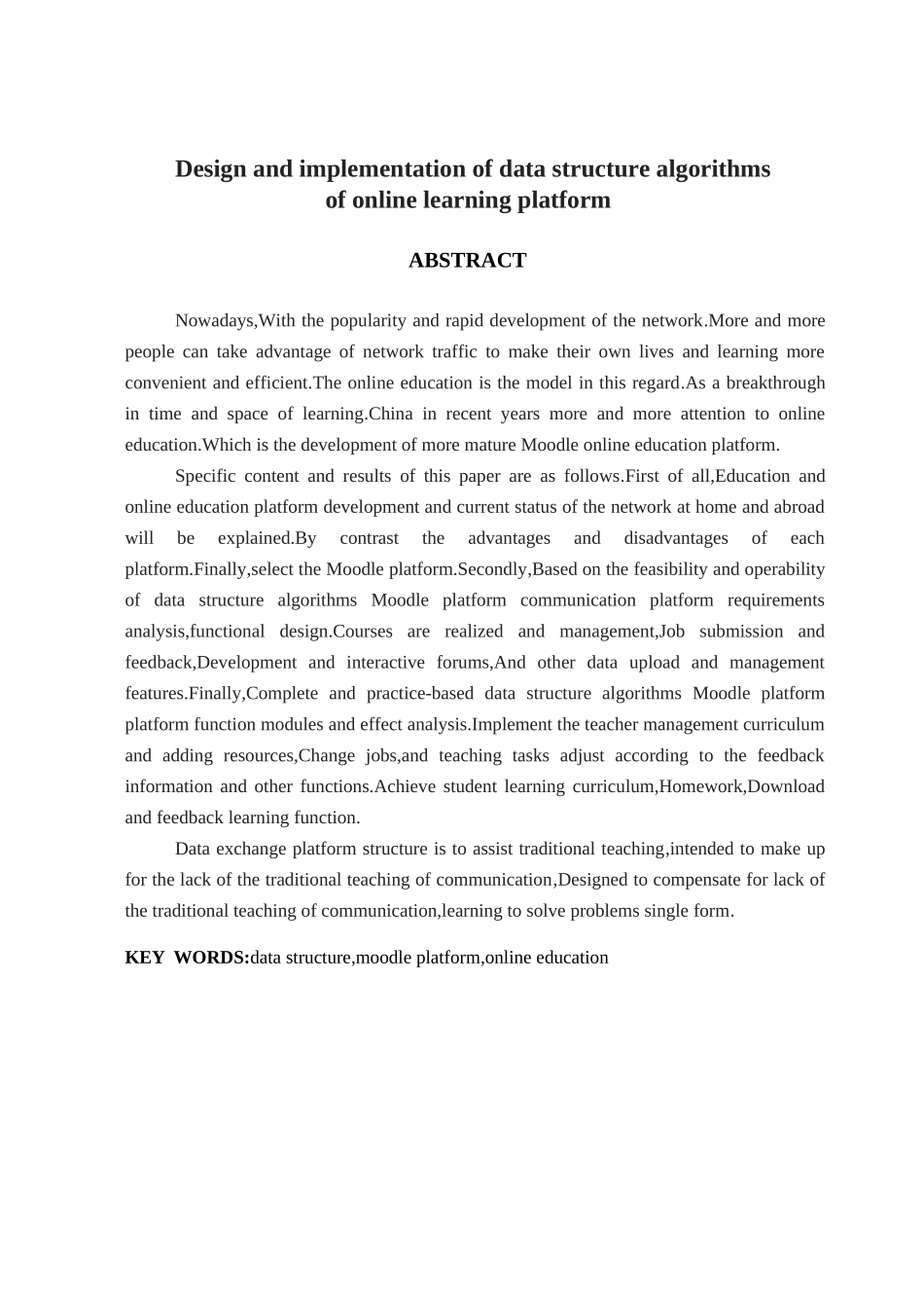 基于moodle数据结构算法在线学习交流平台的设计和实现论文_第2页