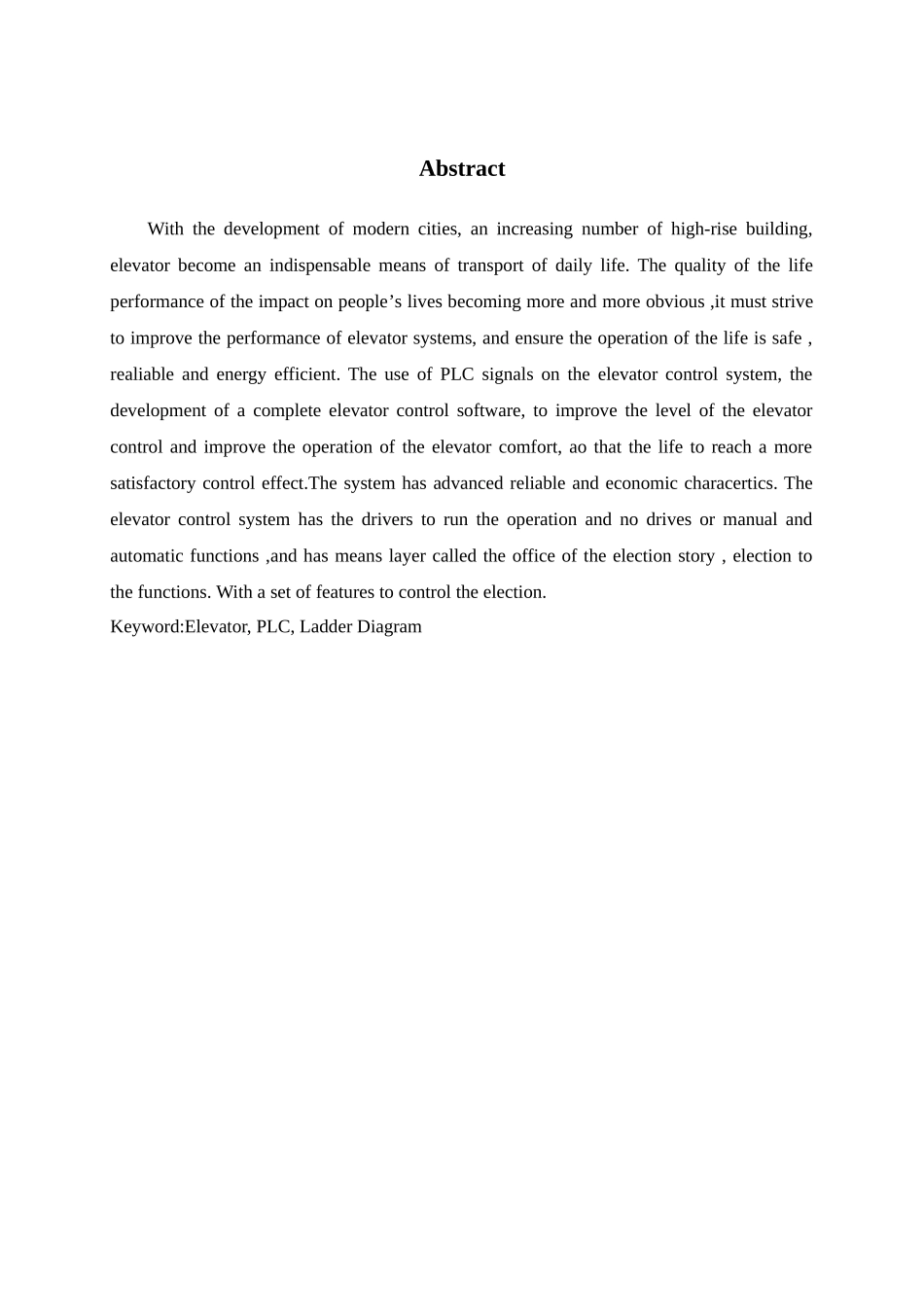 基于PLC和MCGS在双电梯联动控制与模拟毕业设计论文_第3页