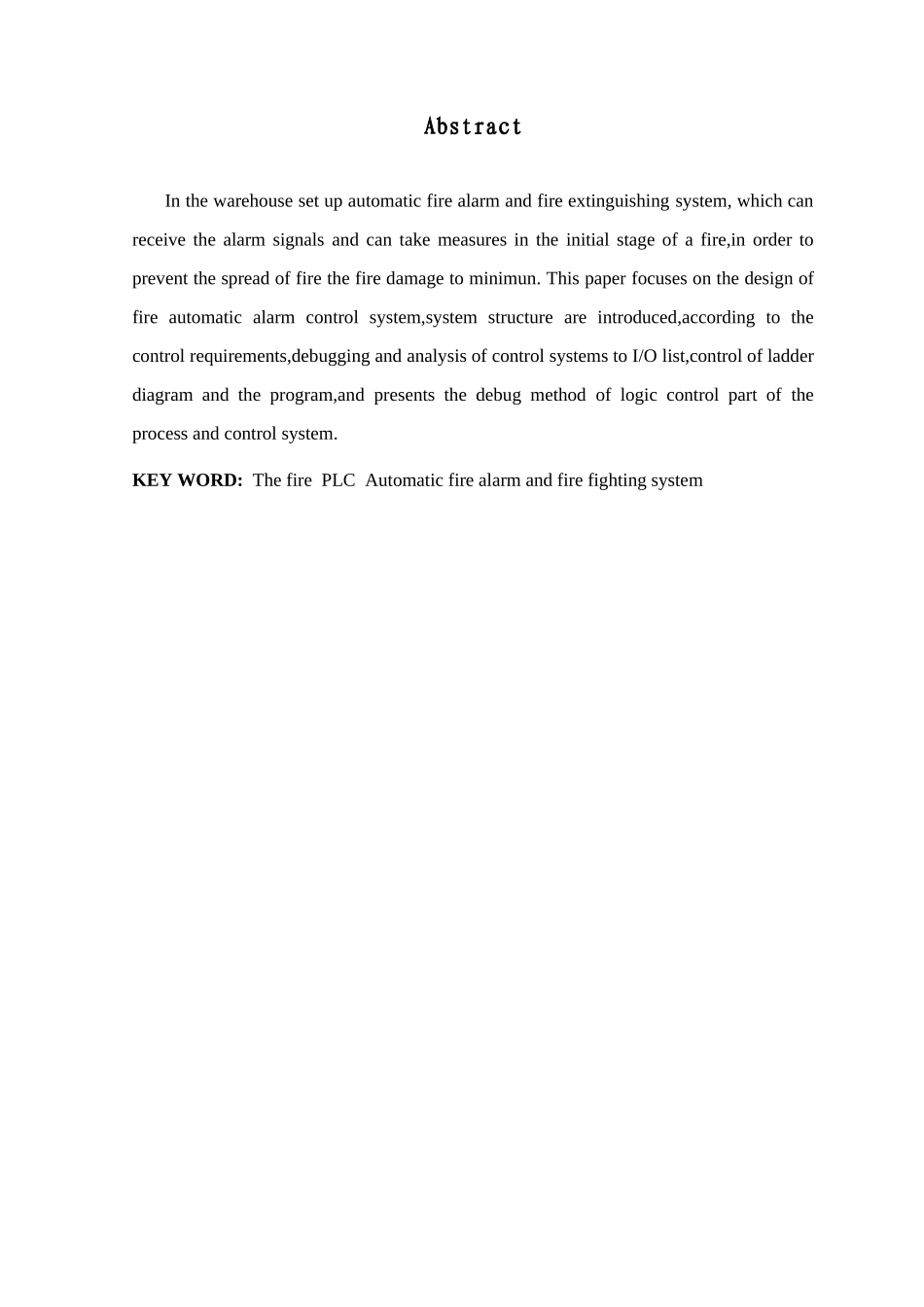基于plc火灾自动报警系统设计毕业论文_第2页