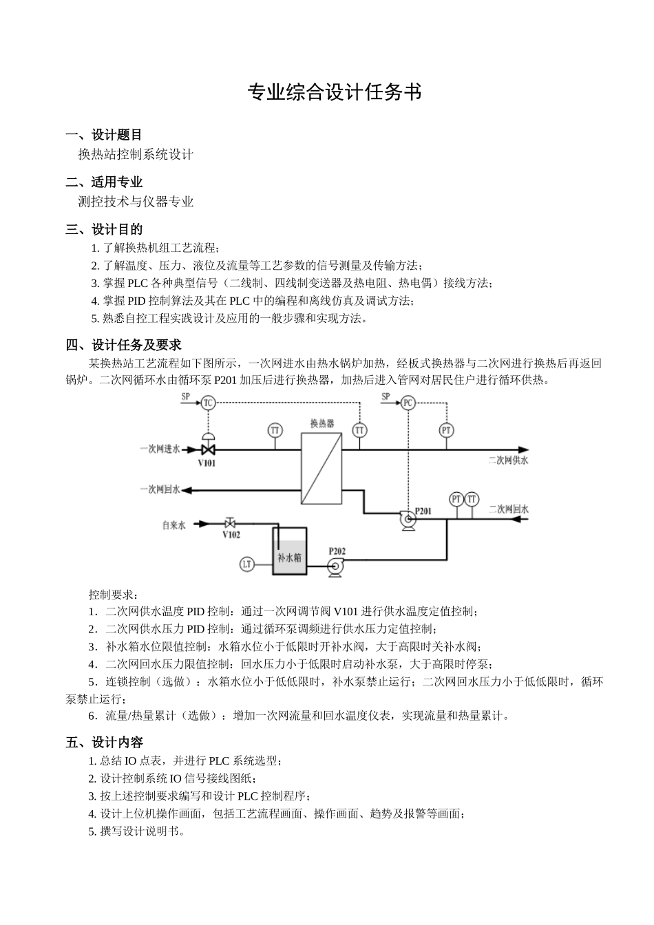 基于plc的换热站控制系统设计说明书本科论文_第2页