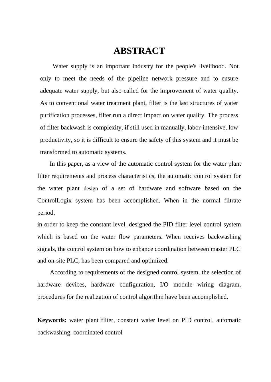 基于plc设计出的水厂滤池自动控制系统设计大学毕设论文_第2页