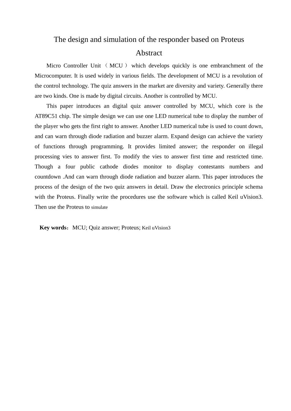 基于proteus的抢答器的设计与仿真设计大学毕设论文_第2页
