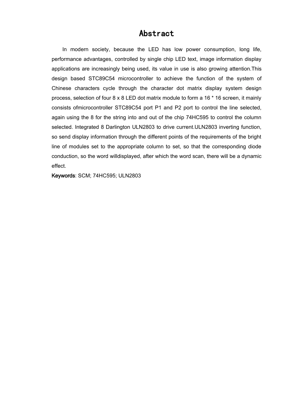 基于stc89c54单片机的汉字点阵显示屏的设计----大学毕业设计_第3页