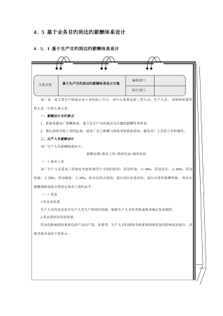 基于业务目标达成的薪酬体系设计