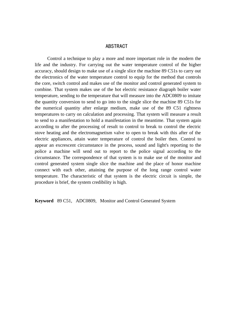 基于单片机89C51水温控制设计_第2页