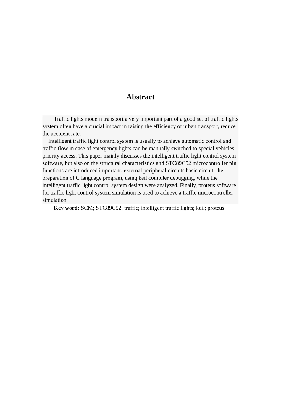 基于单片机控制的智能交通灯毕业论文设计_第3页