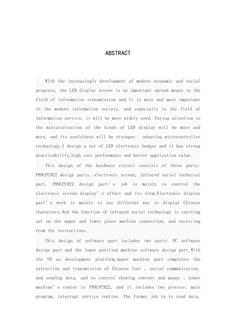 基于单片机控制的电子胸牌设计学士学位论文_第3页