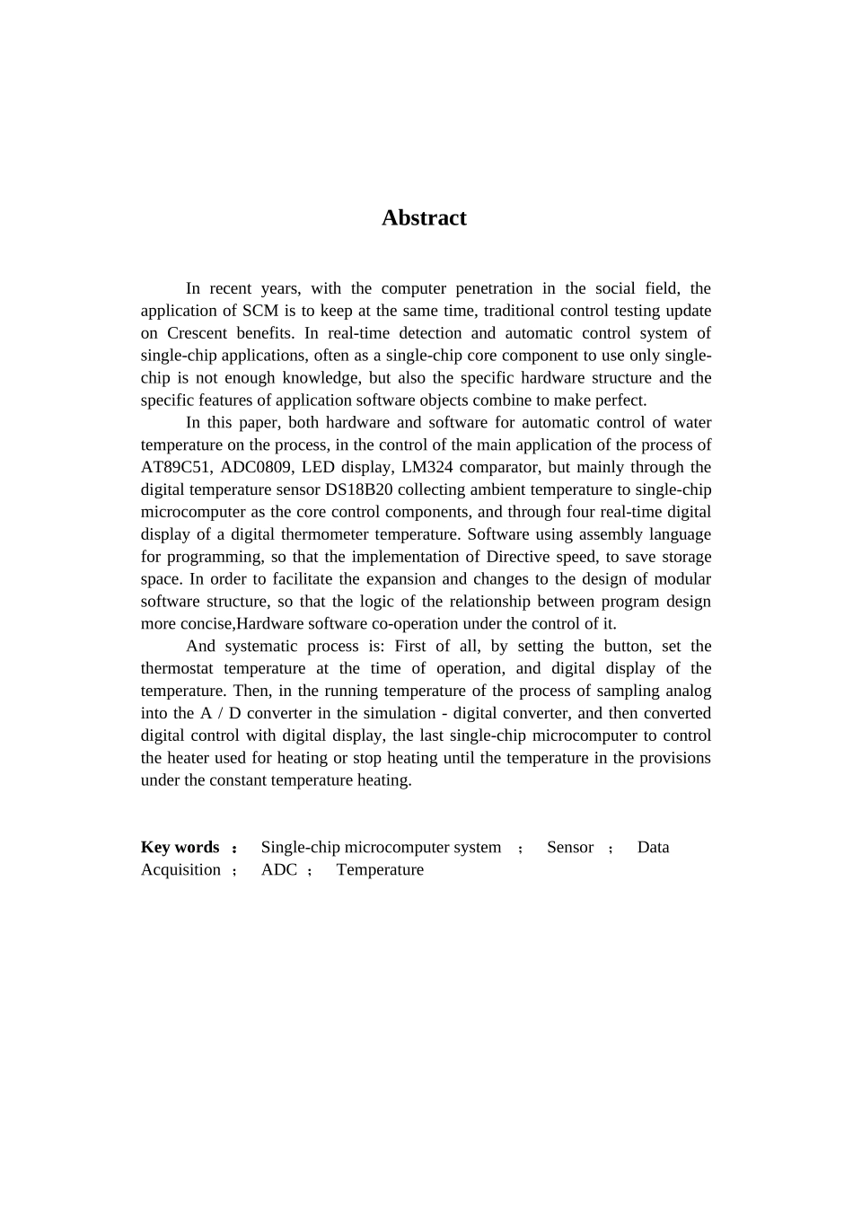 基于单片机温度控制系统设计本科学位论文_第3页