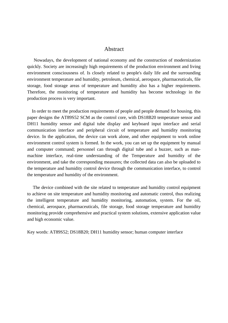 基于单片机温湿监测系统的设计本科学位论文_第2页