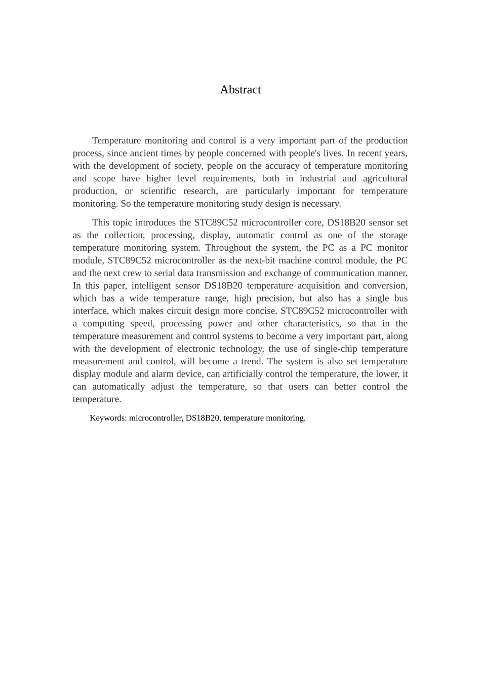 基于单片机的仓储温度测控系统的设计-毕业论文_第3页