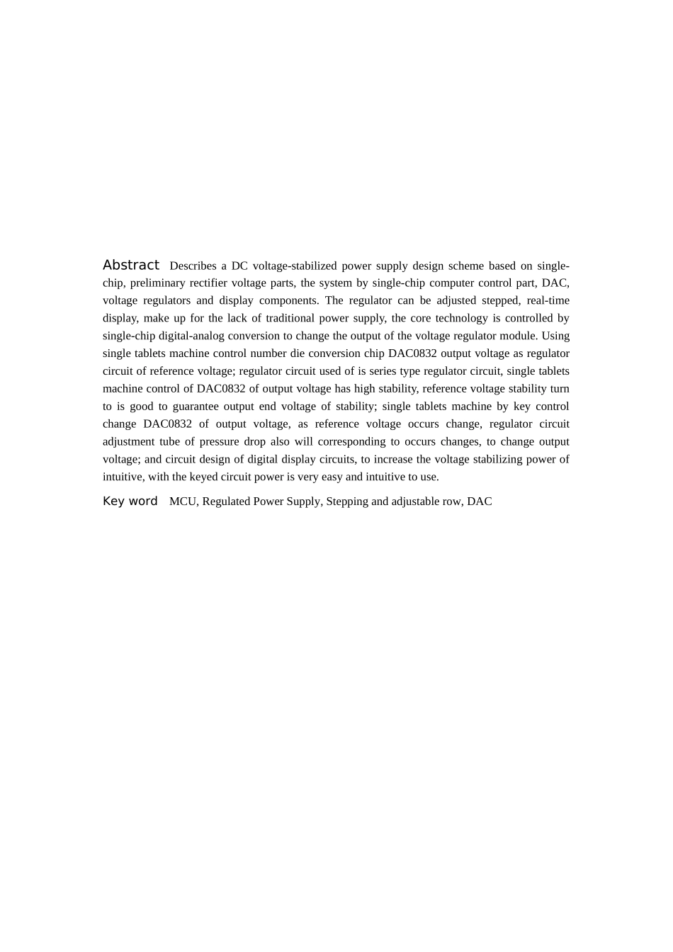 基于单片机的可调直流稳压电源设计本科论文_第3页