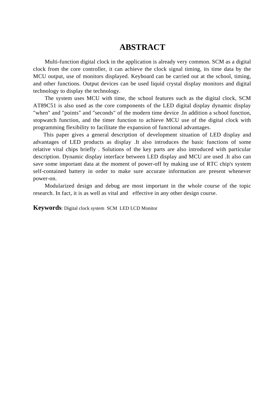 基于单片机的多功能数字电子钟-毕业论文_第3页