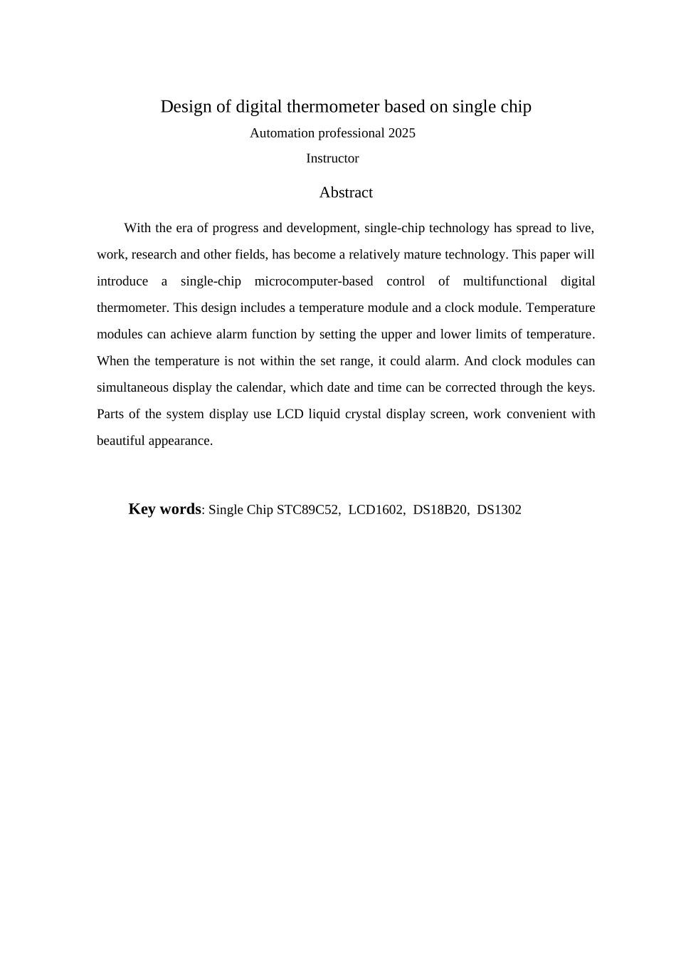 基于单片机的数字温度计的设计大学本科毕业论文_第3页