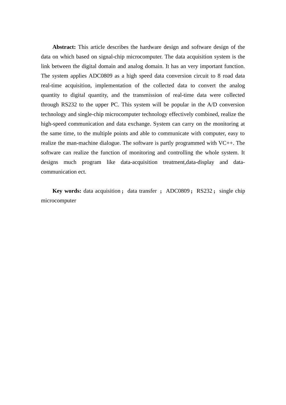 基于单片机的数据采集与传输系统设计正文-毕业论文_第3页