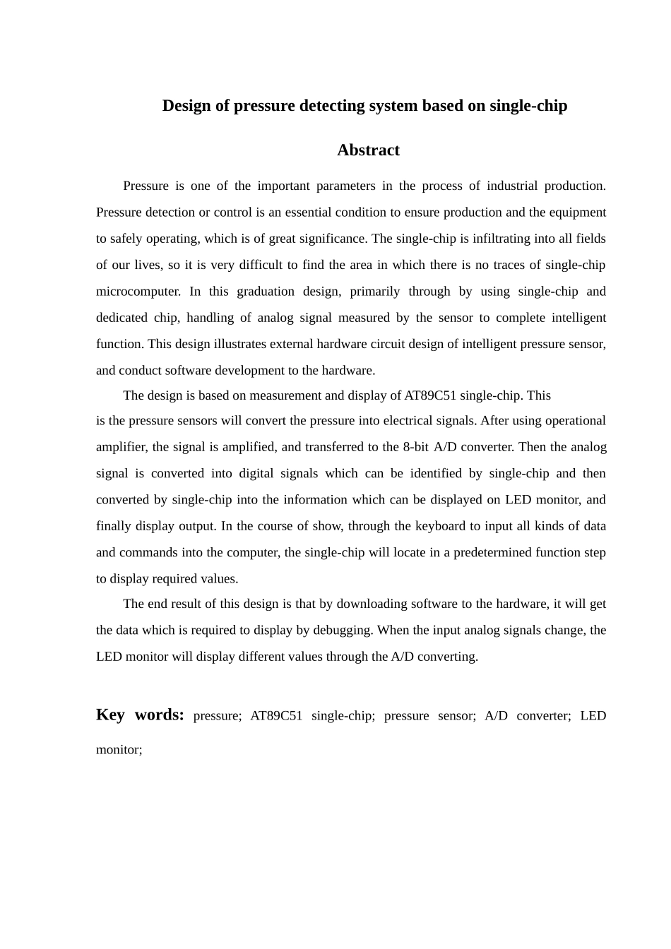 基于单片机的智能压力检测系统的设计—-毕业论文设计_第3页