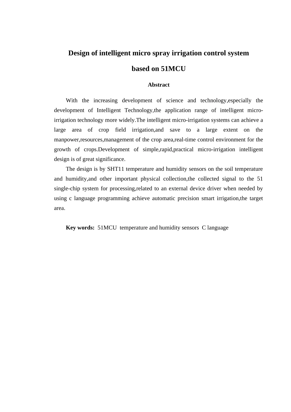 基于单片机的智能微喷灌控制系统的设计大学论文_第2页