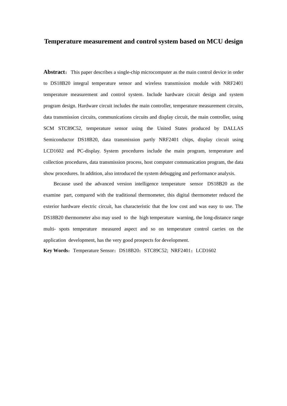 基于单片机的温度测控系统的设计--大学毕业论文_第2页