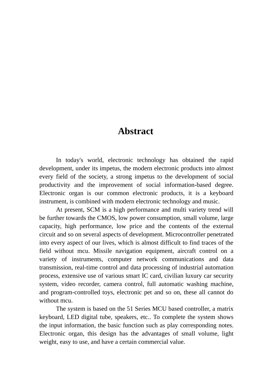 基于单片机的电子琴设计与仿真论文_第3页