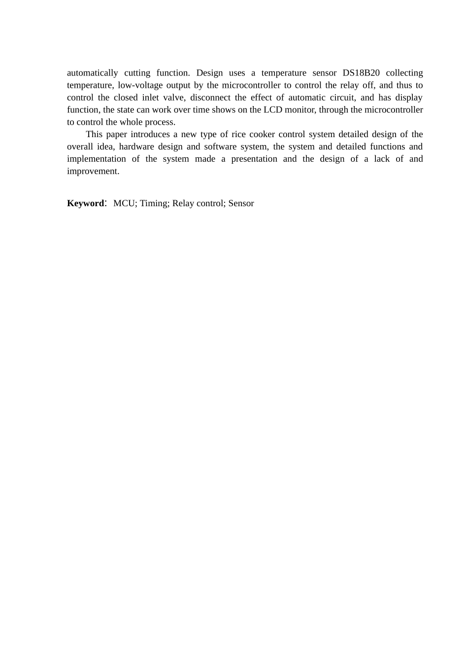 基于单片机的电饭锅电子保姆仪的设计与实现大学生毕业设计-学位论文_第2页
