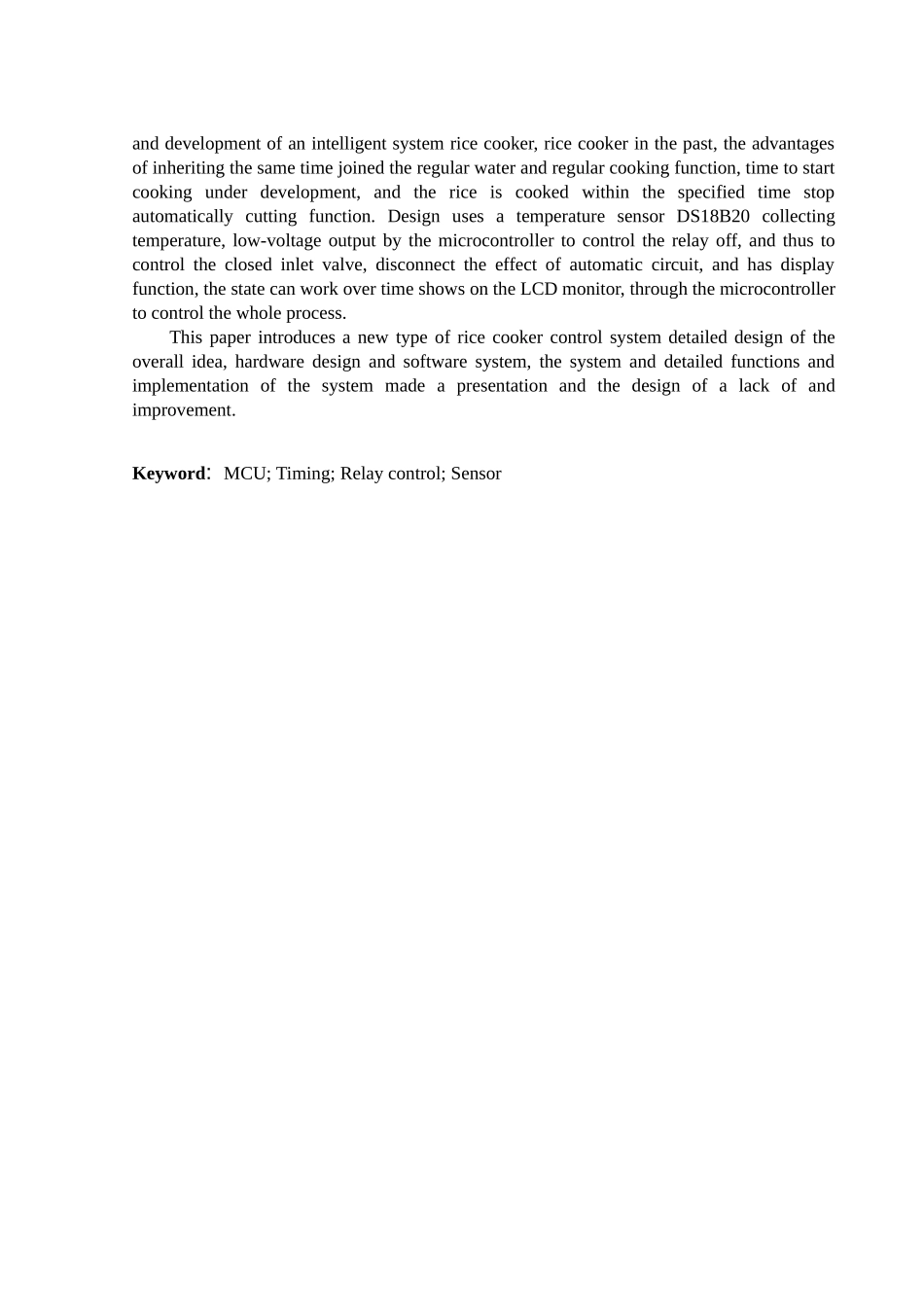 基于单片机的电饭锅电子保姆仪的设计与实现毕业设计论文_第2页