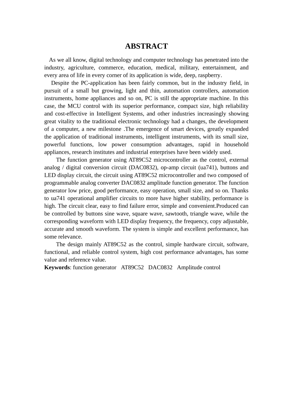 基于单片机的程控幅值函数发生器本科学位论文_第2页