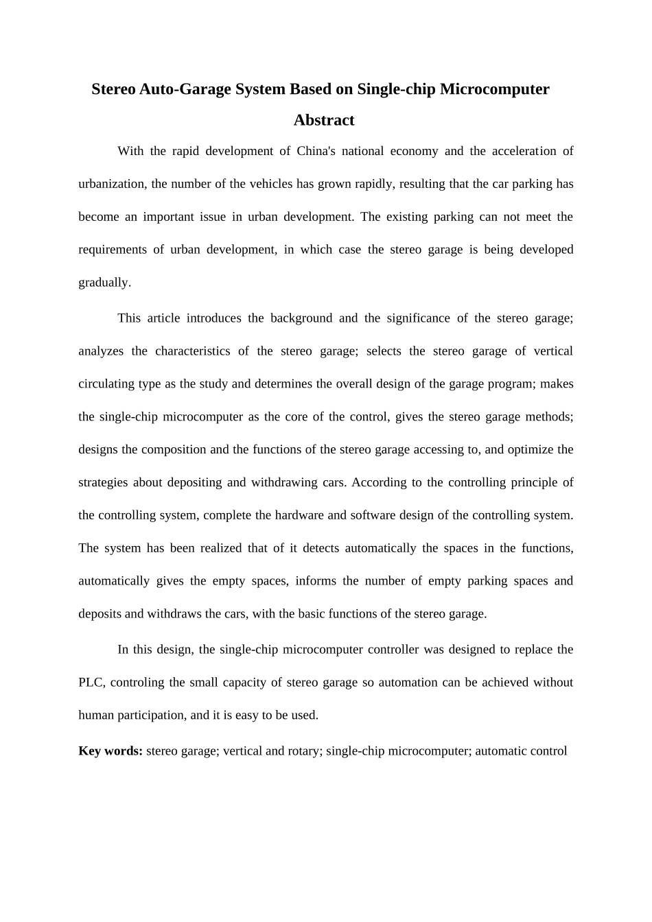 基于单片机的自动寻位立体车库系统_第3页