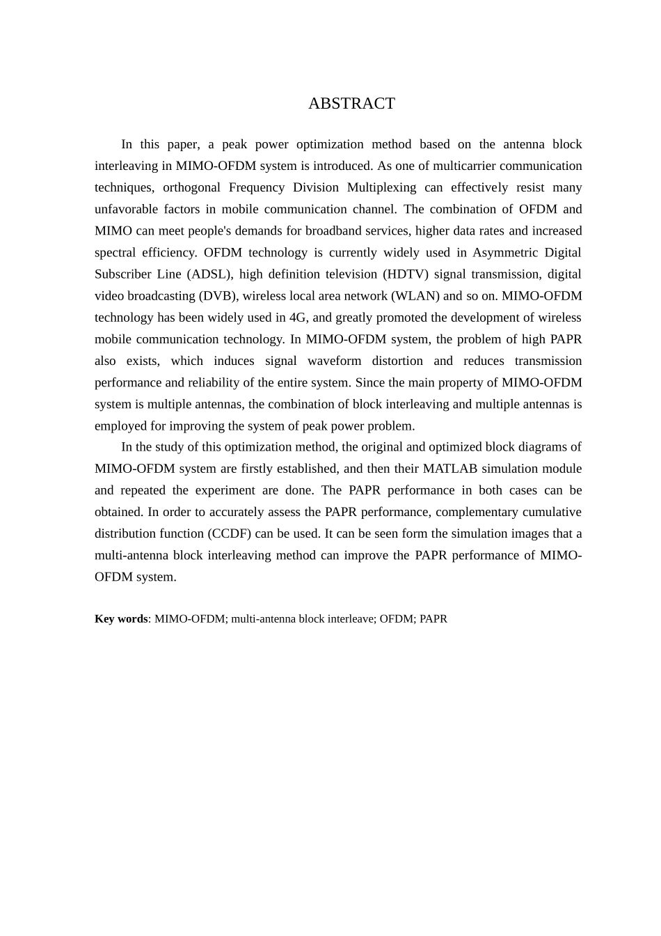 基于天线块交织的mimoofdm系统峰值功率优化方法的研究正文本科学位论文_第2页