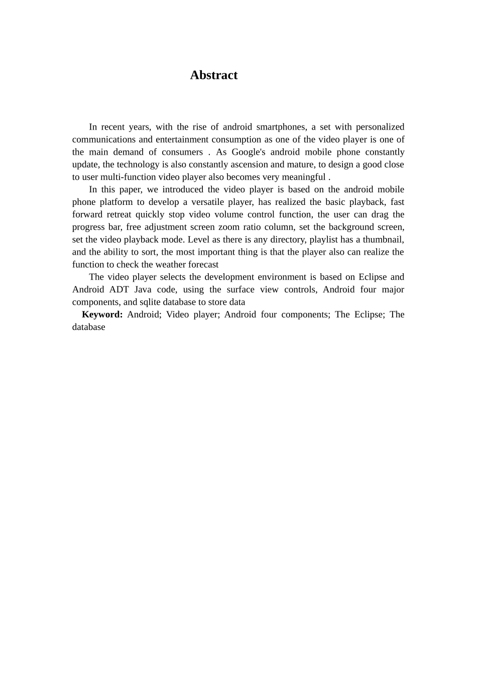 基于安卓手机平台的视频播放器的设计与实现毕业设计_第3页