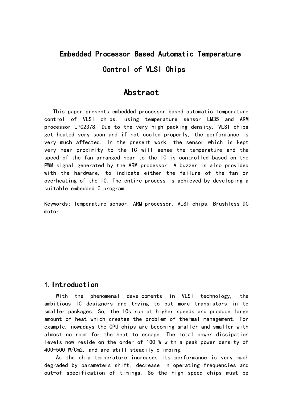 基于嵌入式处理器的vlsi芯片的温度自动控制英文翻译大学本科毕业论文_第1页