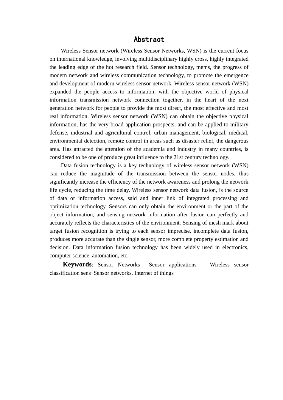 基于无线传感器网络的数据融合系统设计-毕业论文_第3页