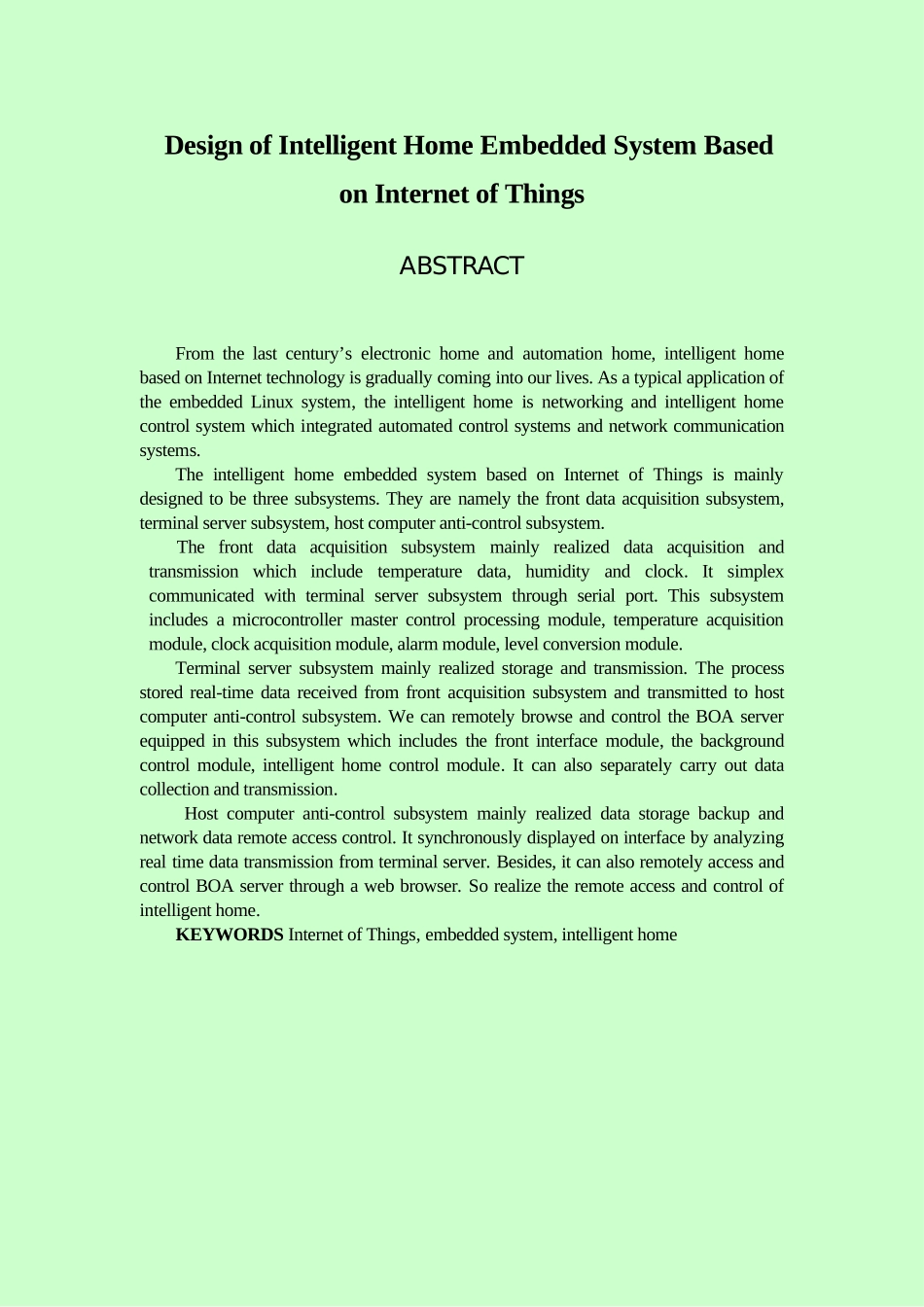 基于物联网技术的智能家居嵌入式系统设计-本科毕业论文_第2页