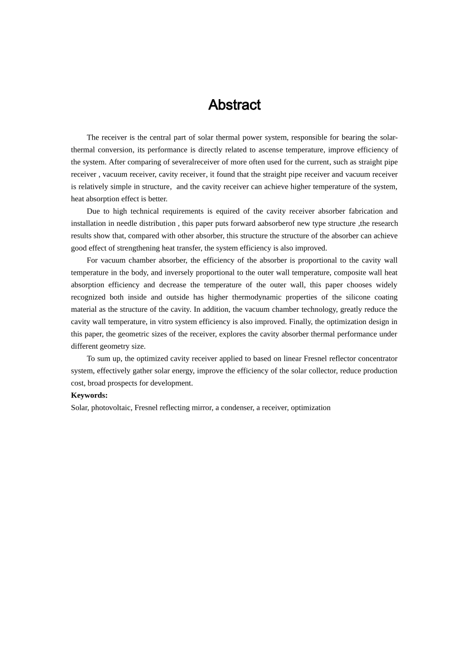 基于线性菲涅尔反射聚光的接收器优化研究学士学位论文_第2页