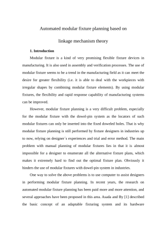 基于联动机制理论自动化组合夹具规划---外文文献翻译大学论文