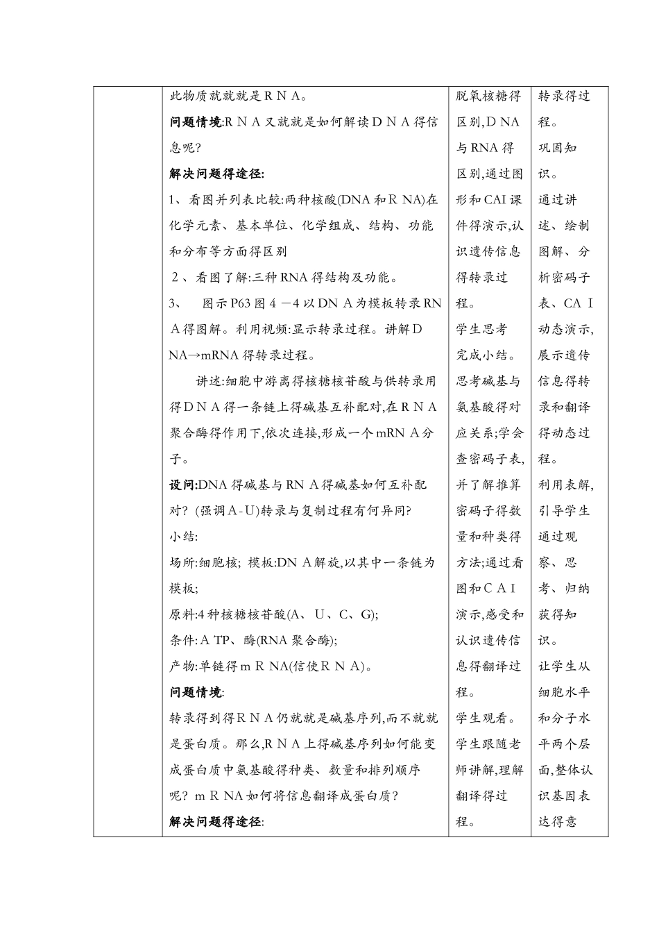 基因指导蛋白质的合成教案_第3页