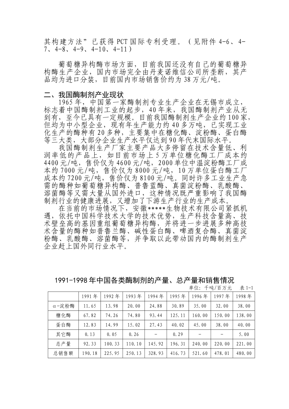 基因重组葡萄糖异构酶工程产业化项目资金可行性研究报告_第3页