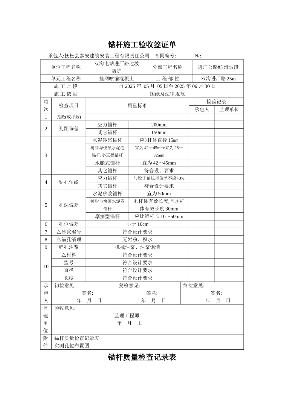 基坑支护竣工验收记录表_第2页