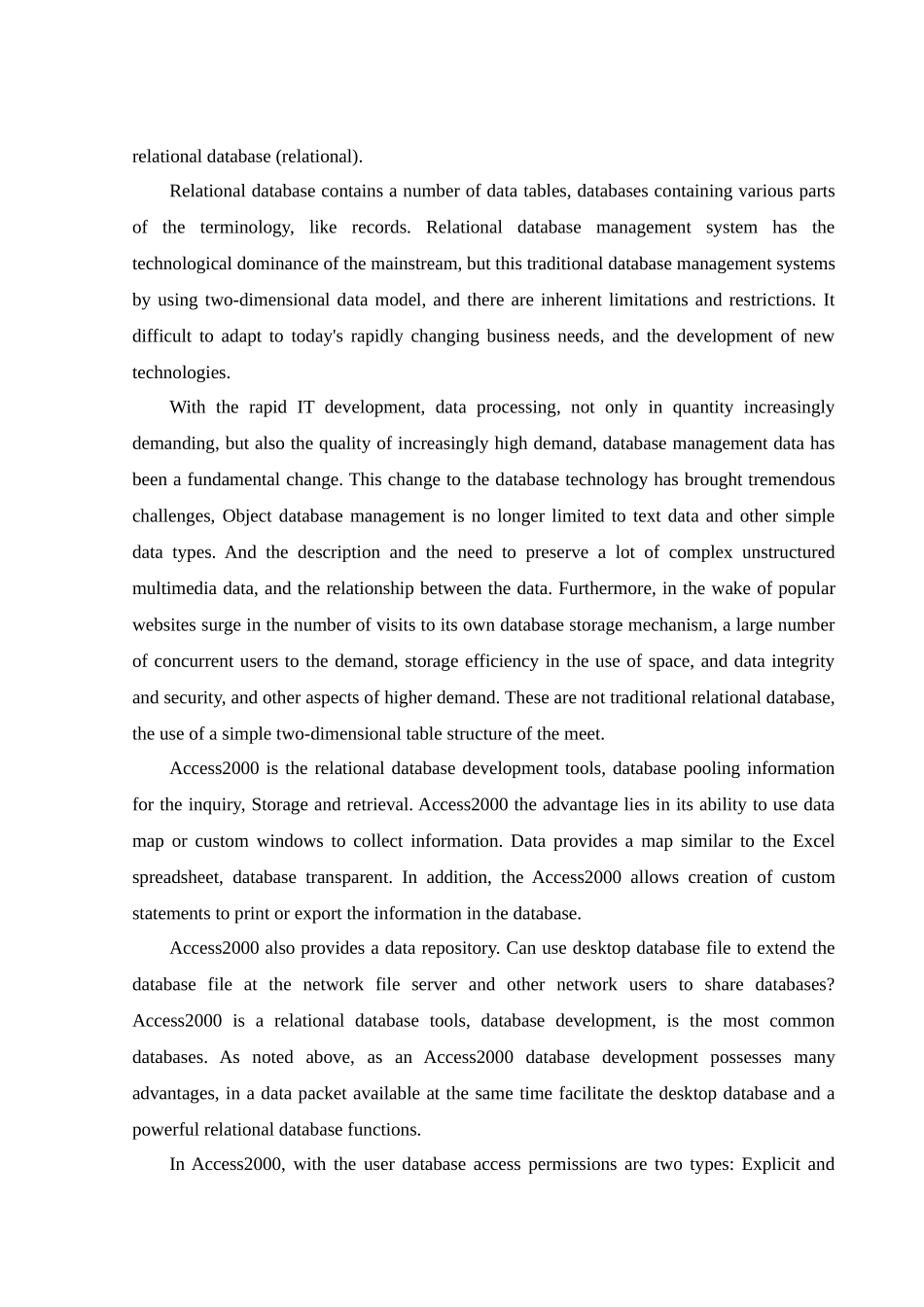 外文文献及中文翻译-Access2000-Relational-Database_第2页