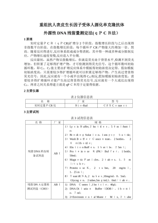 外源性DNA残留量测定法