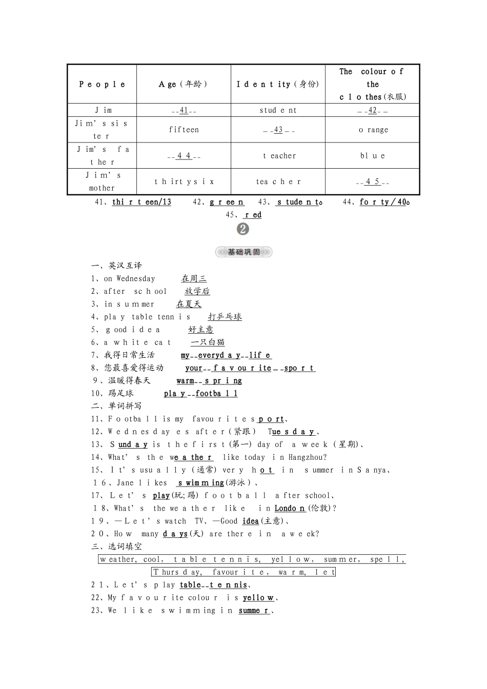 外研版七年级英语上册复习试题：Starter Module 4　My everyday life_第3页