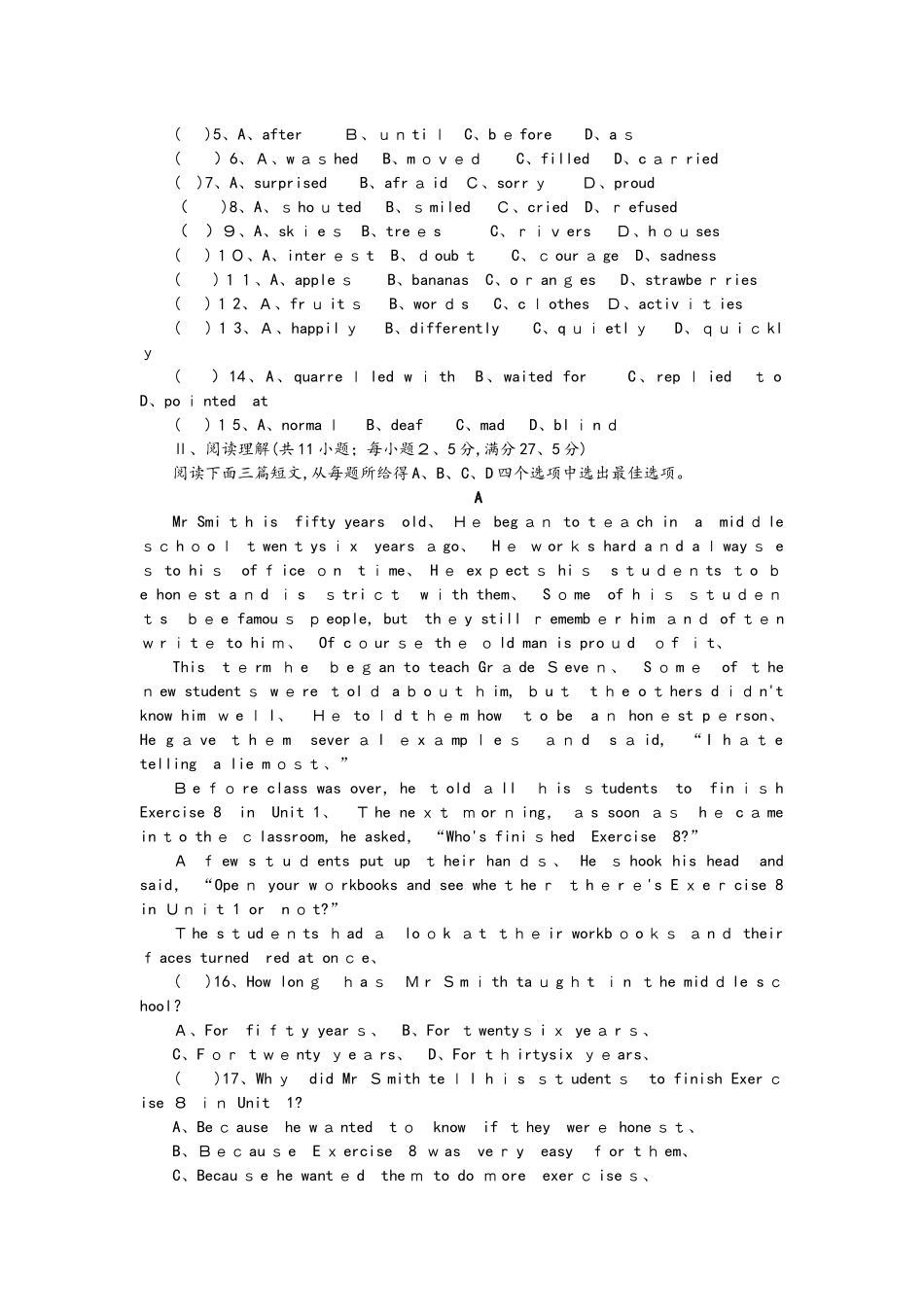 外研版九年级英语下册Modules 1－2　综合练习题单元测试题_第2页