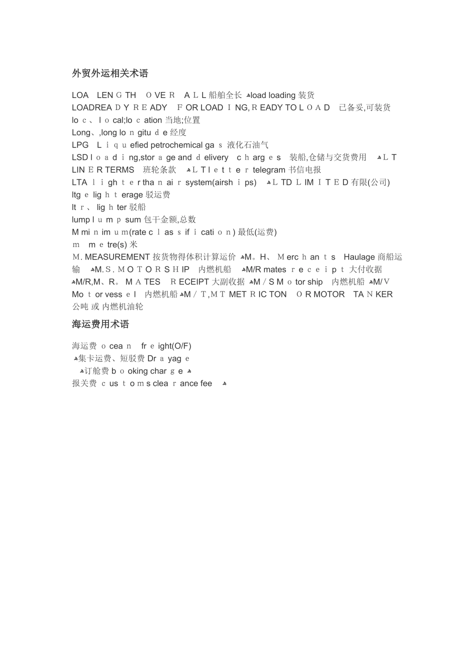 外贸海运相关术语_第1页