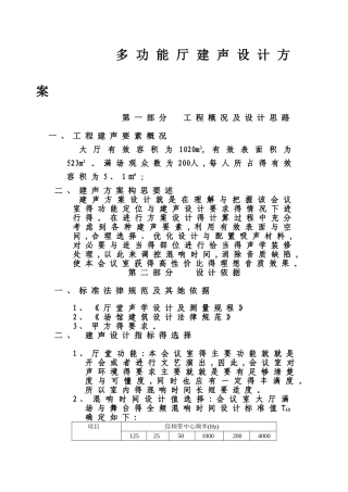 多功能厅建筑声学设计方案