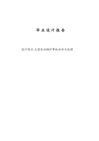 大型电站锅炉事故分析与处理报告本科学位论文