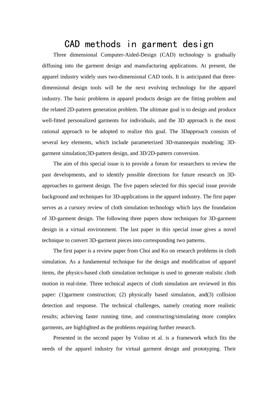 大学毕业论文---服装设计中的计算机辅助方法外文翻译_第1页