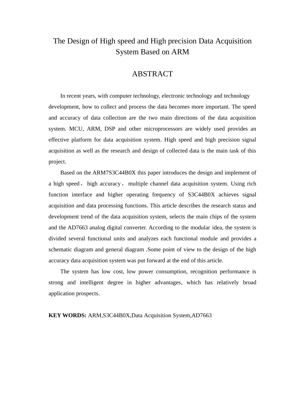 大学毕业论文-—基于arm的高速高精度数据采集系统设计_第2页